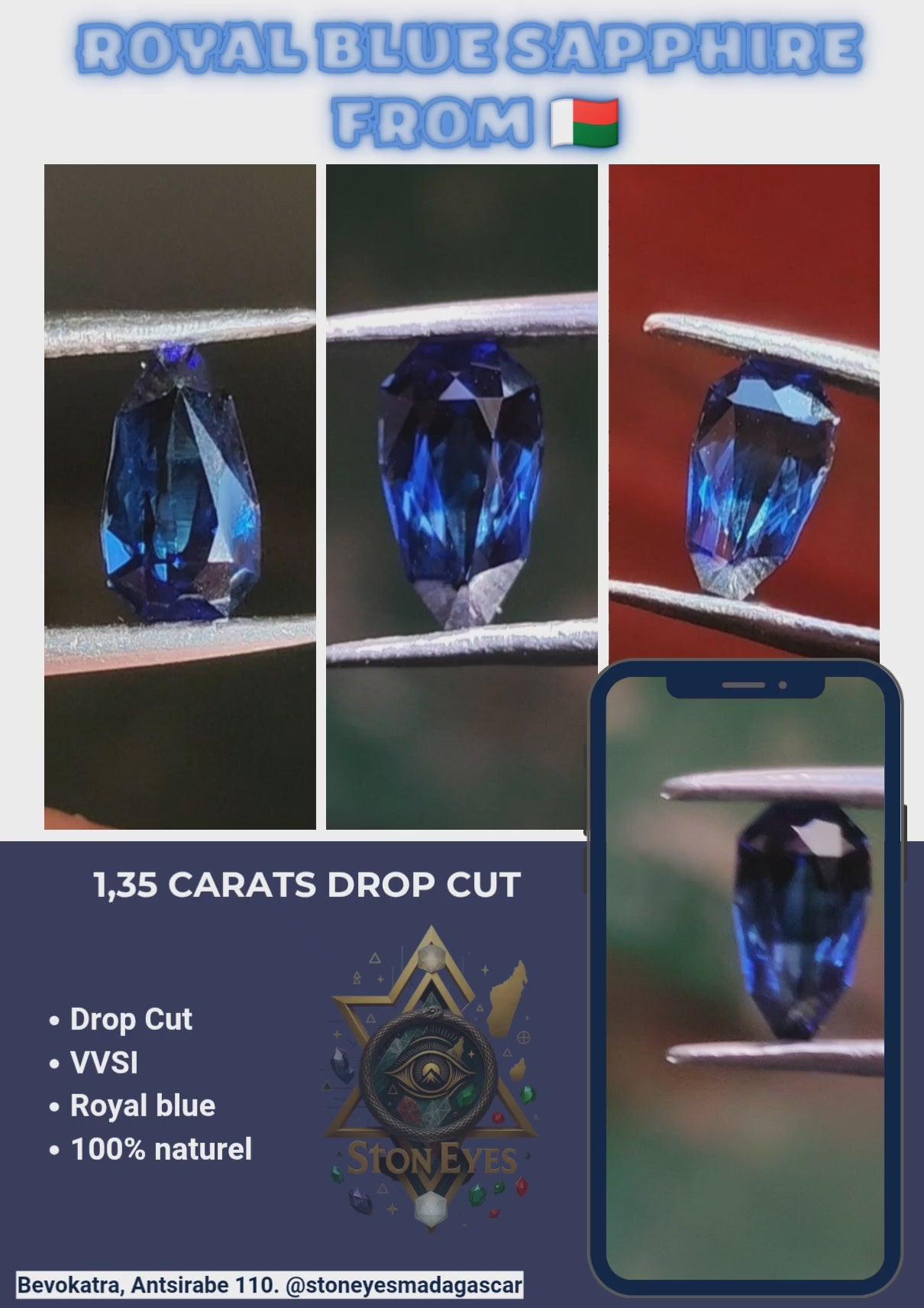 Royal blue Sapphire from 🇲🇬