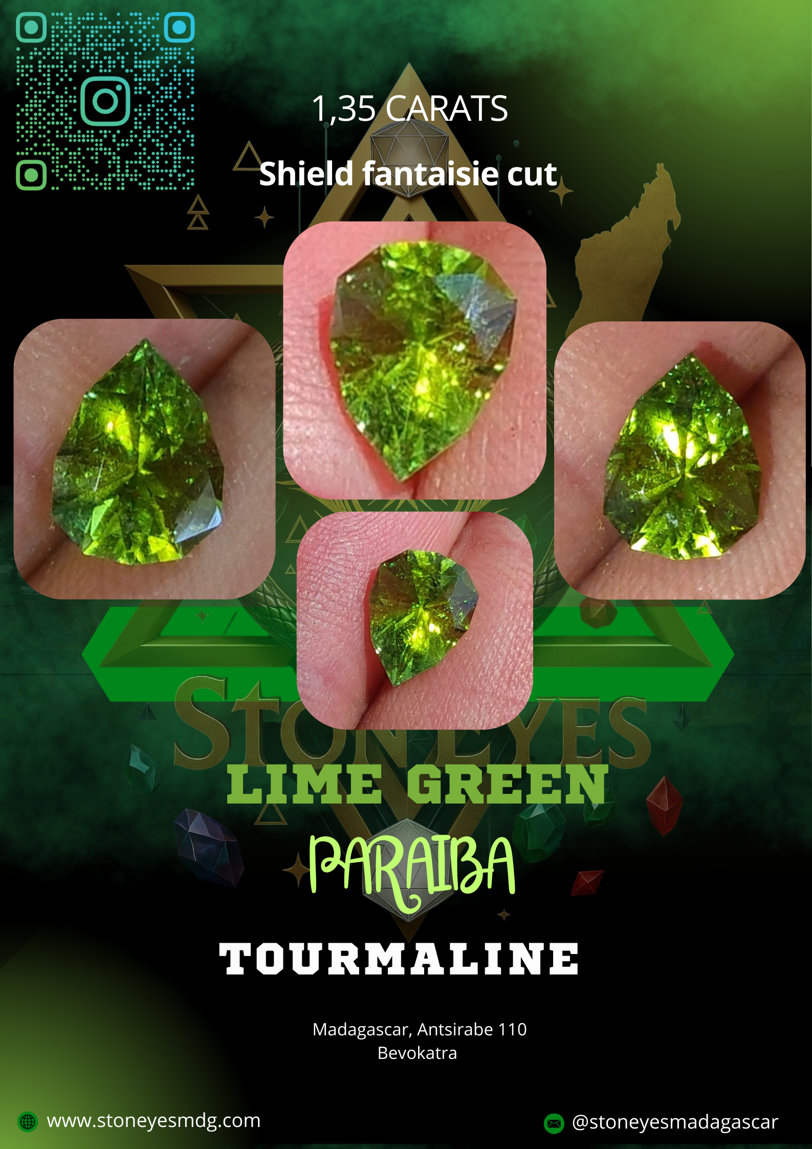 ⚜️ LIME Green Paraiba Tourmaline 🇲🇬