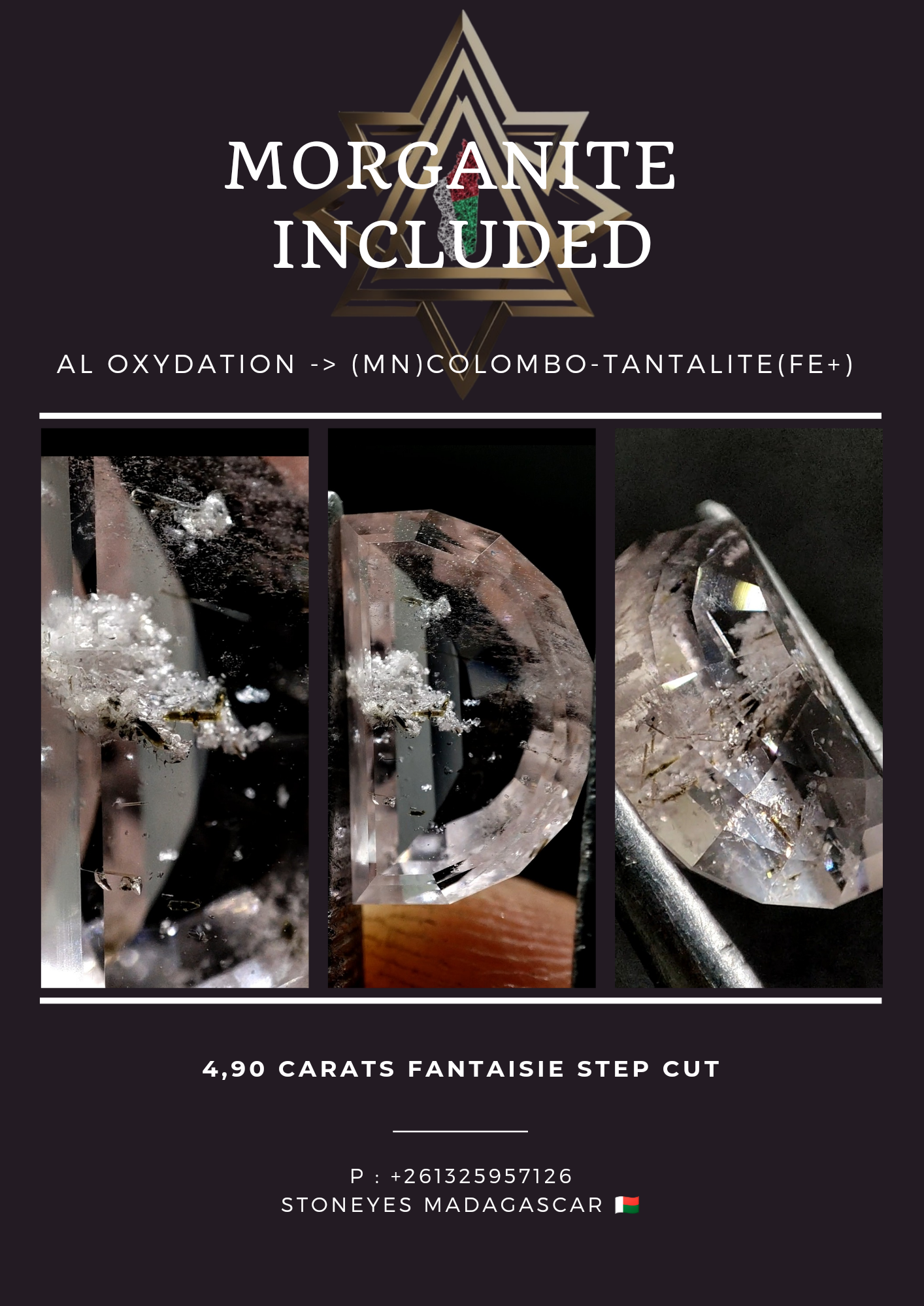 Rare inclusion on Morganite from 🇲🇬