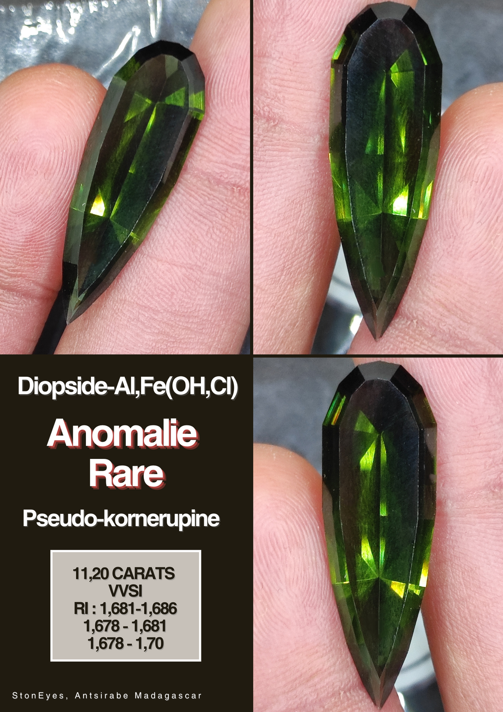 Rare and collector study gemstone Kornerupine from south of 🇲🇬