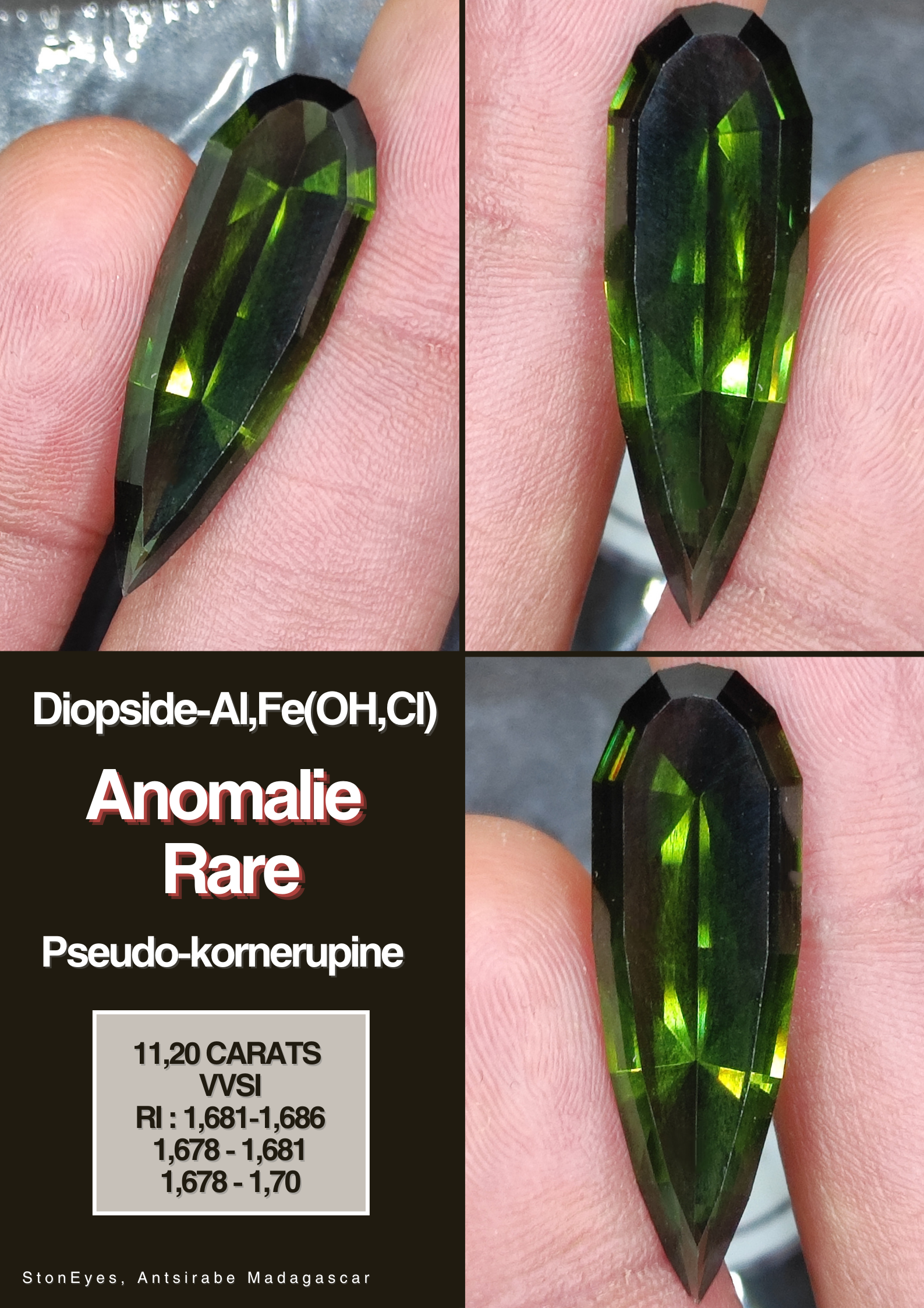 Rare and collector study gemstone Kornerupine from south of 🇲🇬
